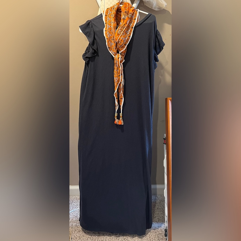 Loft Twist Cutout Back Midi Dress Sz M